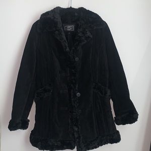 STEVE MADDEN | Size S | Black leather fur Coat